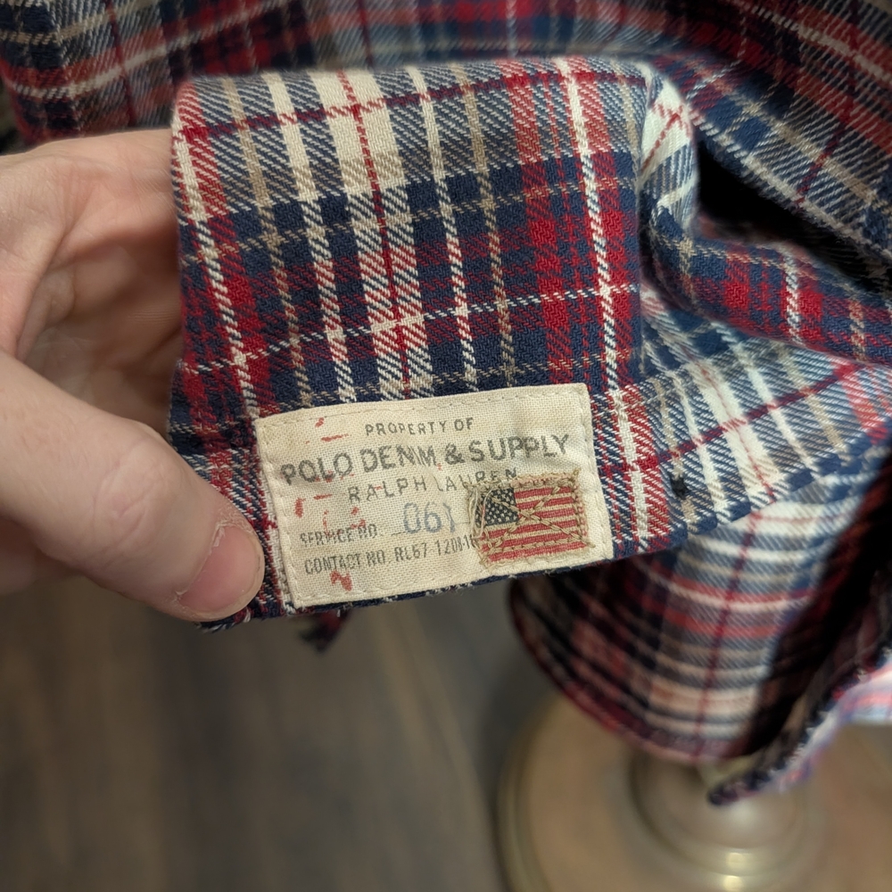 Denim & Supply Ralph Lauren Vintage Red and Blue Plaid Flannel Shirt - Picture 5 of 9